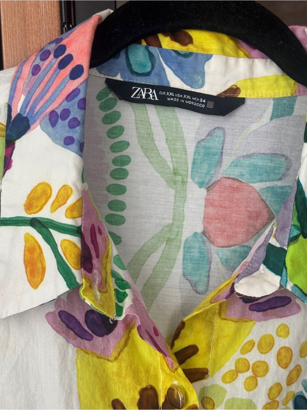 Zara floral poplin shirt maxi dress midi long sleeve colorful SS24 blogger fav - Picture 5 of 16